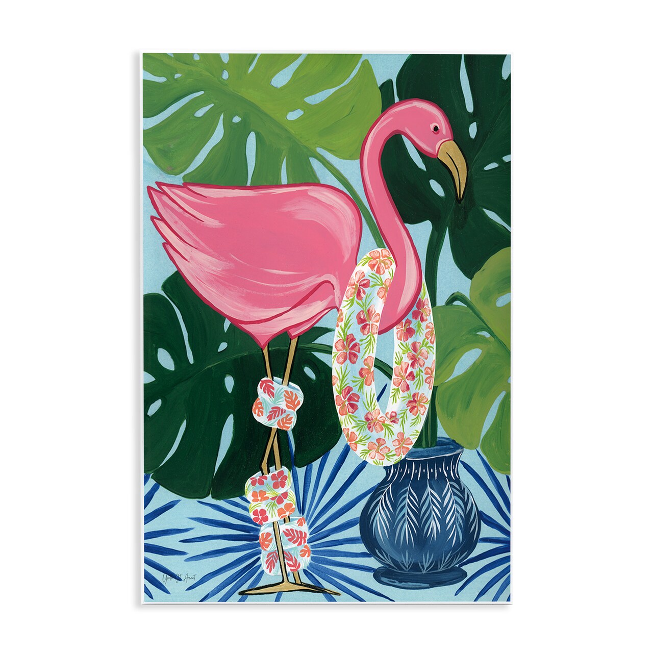 Stupell Industries Beach Ready Flamingo Wall Plaque Art Design by Yvette St. Amant